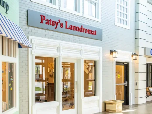 Patsy's Laundromat storefront on the indoor Main Street in memory care.