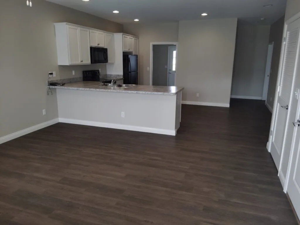 Cottage kitchen and dining space at Homeplace Cottages